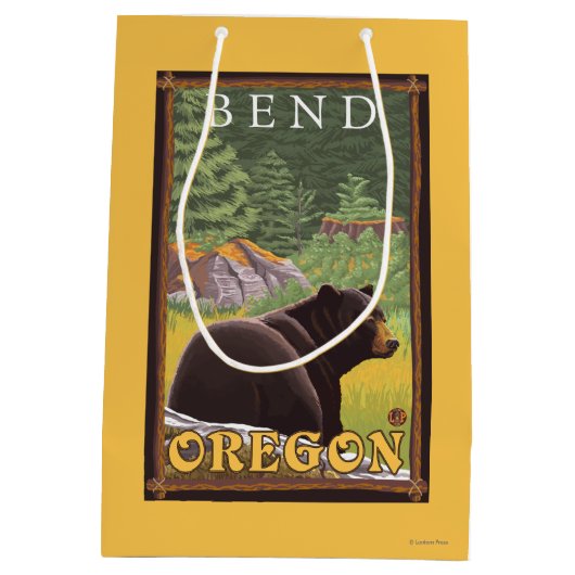 Zwart Beer in de bosbouw - Bot, oregon Medium Cadeauzakje (Achterkant)