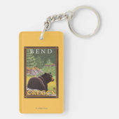 Zwart Beer in de bosbouw - Bot, oregon Sleutelhanger (achterkant)