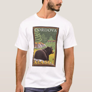 Zwart Beer in de bosbouw - Cordova, Alaska T-shirt