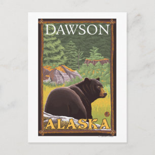 Zwart Beer in de bosbouw - Dawson, Alaska Briefkaart