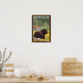 Zwart Beer in de bosbouw - Dawson, Alaska Poster (Keuken)