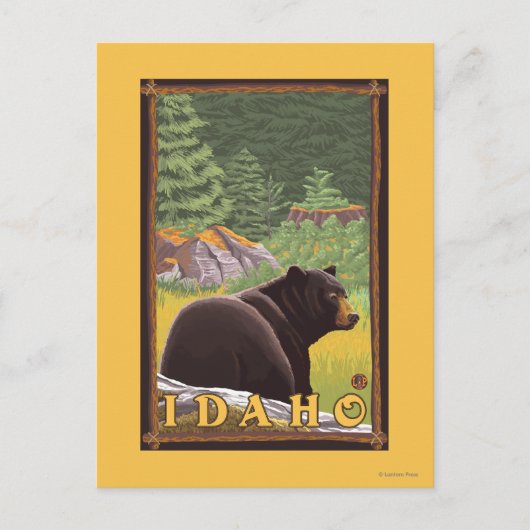 Zwart Beer in de bosbouw - Idaho Briefkaart (Voorkant)