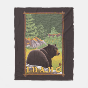 Zwart Beer in de bosbouw - Idaho Fleece Deken
