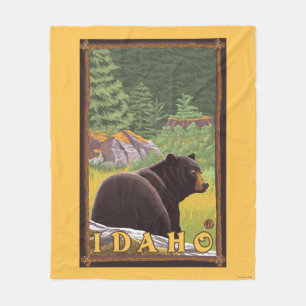 Zwart Beer in de bosbouw - Idaho Fleece Deken