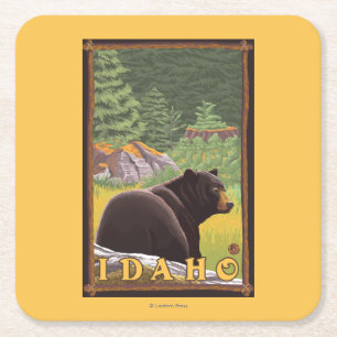 Zwart Beer in de bosbouw - Idaho Kartonnen Onderzetters