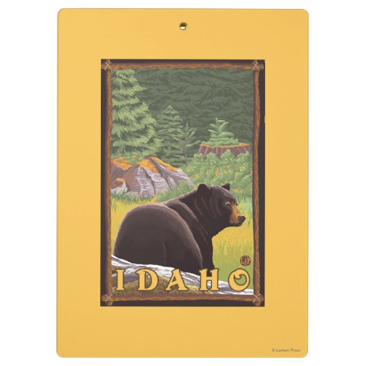 Zwart Beer in de bosbouw - Idaho Klembord (Achterkant)