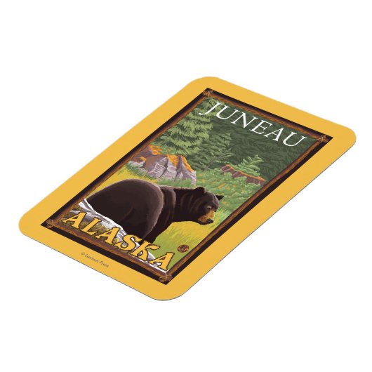 Zwart Beer in de bosbouw - Juneau, Alaska Magneet (Linkerzijde)
