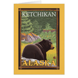 Zwart Beer in de bosbouw - Ketchikan, Alaska