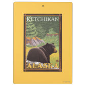 Zwart Beer in de bosbouw - Ketchikan, Alaska Klembord (Achterkant)