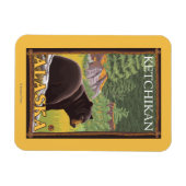 Zwart Beer in de bosbouw - Ketchikan, Alaska Magneet (Horizontaal)