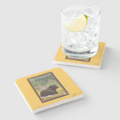 Zwart Beer in de bosbouw - Ketchikan, Alaska Stenen Onderzetter (Zijkant)