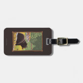 Zwart Beer in de bosbouw - Montana Bagagelabel (Voorkant horizontaal)