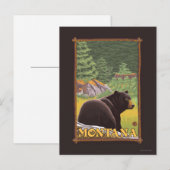 Zwart Beer in de bosbouw - Montana Briefkaart (Voorkant / Achterkant)