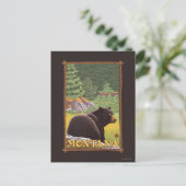 Zwart Beer in de bosbouw - Montana Briefkaart (Staand voorkant)