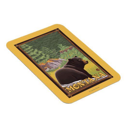 Zwart Beer in de bosbouw - Montana Magneet (Rechterzijde)