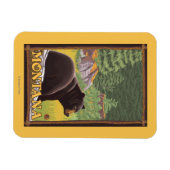 Zwart Beer in de bosbouw - Montana Magneet (Horizontaal)