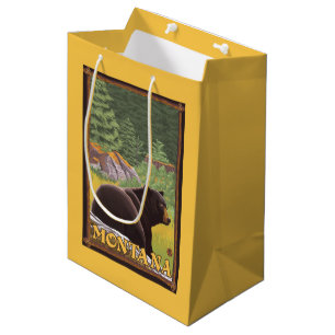 Zwart Beer in de bosbouw - Montana Medium Cadeauzakje