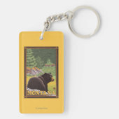 Zwart Beer in de bosbouw - Montana Sleutelhanger (achterkant)