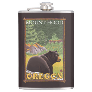 Zwart Beer in de bosbouw - Mount Hood, Oregon Heupfles