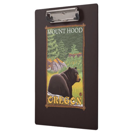 Zwart Beer in de bosbouw - Mount Hood, Oregon Klembord (Links)