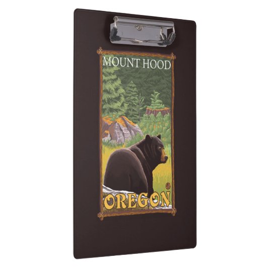 Zwart Beer in de bosbouw - Mount Hood, Oregon Klembord (Rechts)