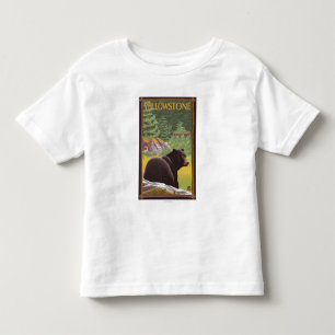 Zwart Beer in de bosbouw - Nationaal Park van geel Kinder Shirts