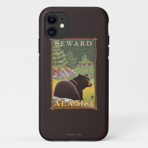 Zwart Beer in de bosbouw - Seward, Alaska Case-Mate iPhone Case