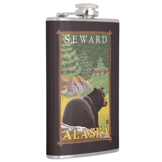 Zwart Beer in de bosbouw - Seward, Alaska Heupfles (Rechts)