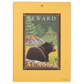 Zwart Beer in de bosbouw - Seward, Alaska Klembord (Achterkant)