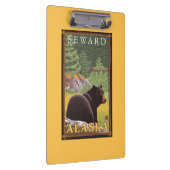 Zwart Beer in de bosbouw - Seward, Alaska Klembord (Rechts)