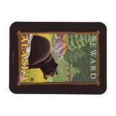 Zwart Beer in de bosbouw - Seward, Alaska Magneet (Horizontaal)