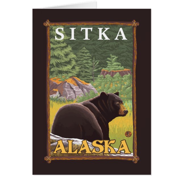 Zwart Beer in de bosbouw - Sitka, Alaska (Voorkant)