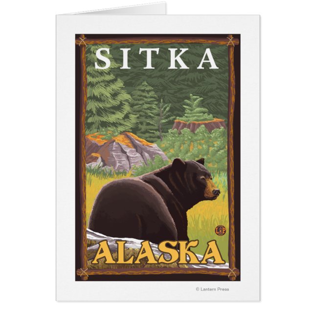 Zwart Beer in de bosbouw - Sitka, Alaska (Voorkant)