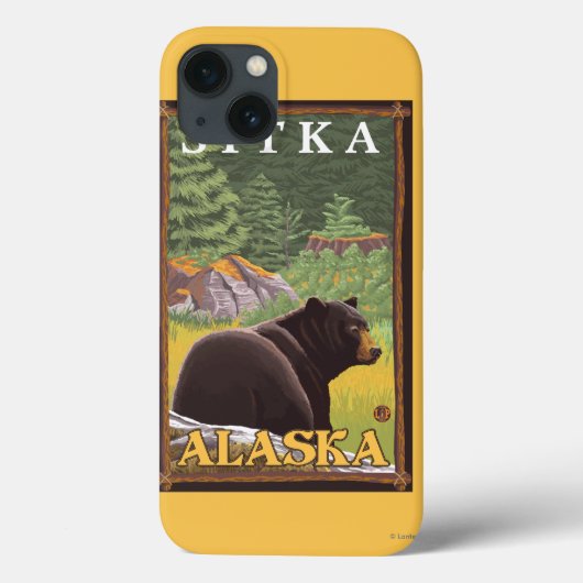Zwart Beer in de bosbouw - Sitka, Alaska Case-Mate iPhone Case (Achterkant)