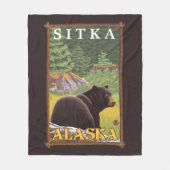Zwart Beer in de bosbouw - Sitka, Alaska Fleece Deken (Voorkant)