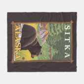 Zwart Beer in de bosbouw - Sitka, Alaska Fleece Deken (Voorkant (Horizontaal))