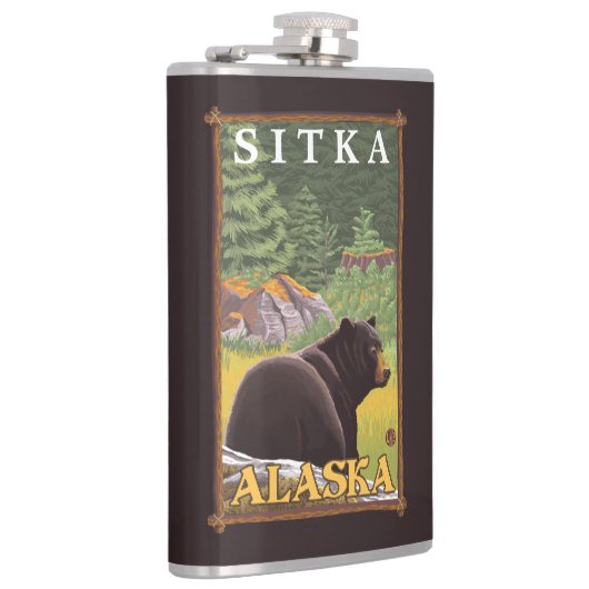 Zwart Beer in de bosbouw - Sitka, Alaska Heupfles (Rechts)