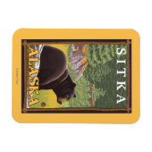 Zwart Beer in de bosbouw - Sitka, Alaska Magneet (Horizontaal)