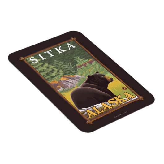 Zwart Beer in de bosbouw - Sitka, Alaska Magneet (Rechterzijde)