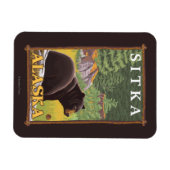 Zwart Beer in de bosbouw - Sitka, Alaska Magneet (Horizontaal)