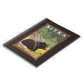 Zwart Beer in de bosbouw - Sitka, Alaska Notitieboek (Linkerzijde)