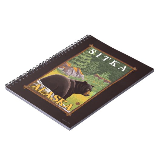 Zwart Beer in de bosbouw - Sitka, Alaska Notitieboek (Linkerzijde)