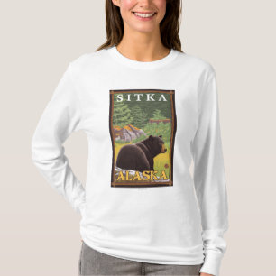 Zwart Beer in de bosbouw - Sitka, Alaska T-shirt