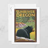 Zwart Beer in de bosbouw - Sun River, Oregon Briefkaart (Voorkant / Achterkant)