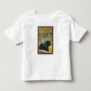 Zwart Beer in de bosbouw - Sun River, Oregon Kinder Shirts
