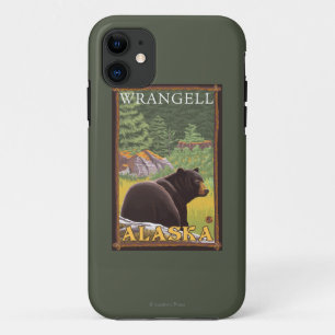 Zwart Beer in de bosbouw - Wrangell, Alaska Case-Mate iPhone Case