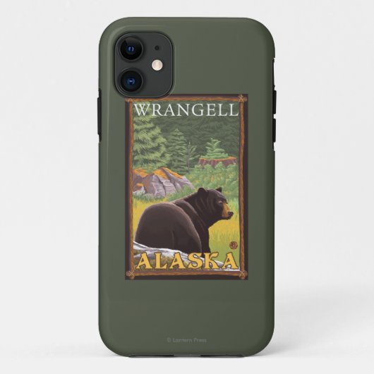 Zwart Beer in de bosbouw - Wrangell, Alaska Case-Mate iPhone Case (Achterkant)