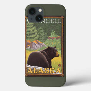 Zwart Beer in de bosbouw - Wrangell, Alaska Case-Mate iPhone Case