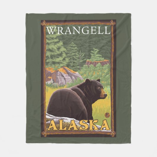 Zwart Beer in de bosbouw - Wrangell, Alaska Fleece Deken (Voorkant)
