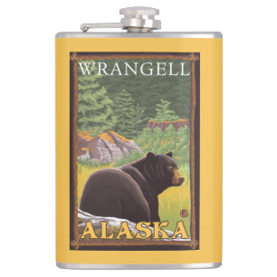 Zwart Beer in de bosbouw - Wrangell, Alaska Heupfles